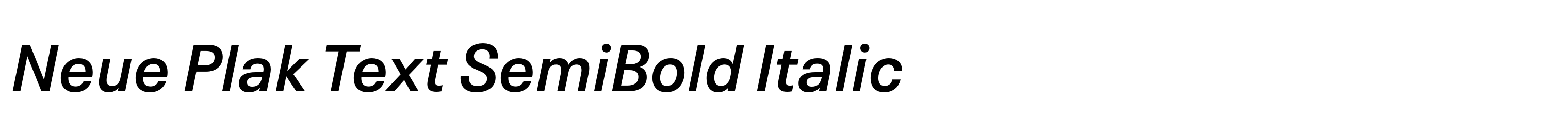 Neue Plak Text SemiBold Italic